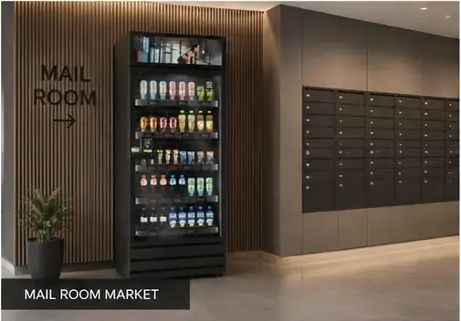 Mail room micro market setup
