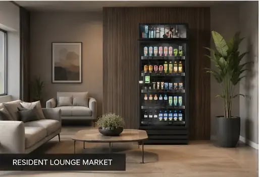 Resident lounge micro market setup